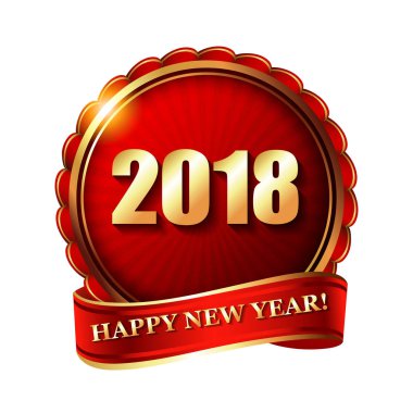 Mutlu yeni yıl 2018 damgası. 