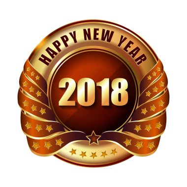 Mutlu yeni yıl 2018 damgası. 