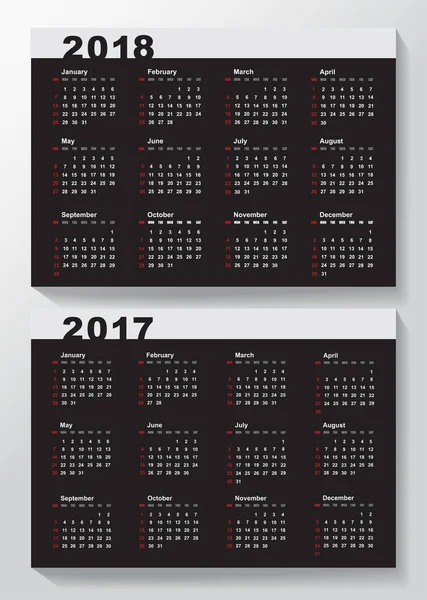 シンプル カレンダー テンプレート — ストックベクタ