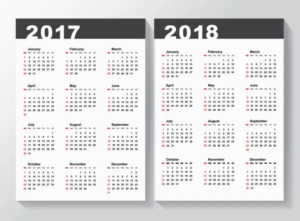 Simple Calendar Template — Stock Vector