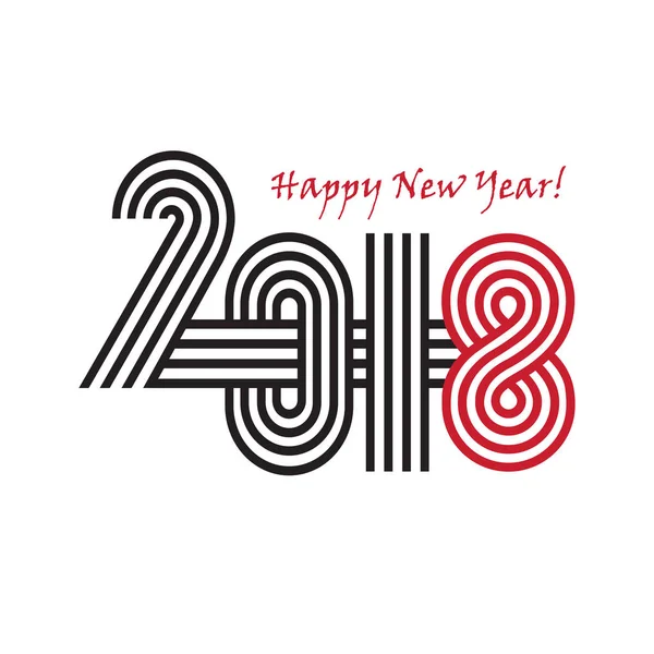 Κάρτα ευτυχισμένο το νέο έτος 2018 — Διανυσματικό Αρχείο