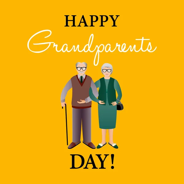 Mall för Happy Grandparents Day — Stock vektor