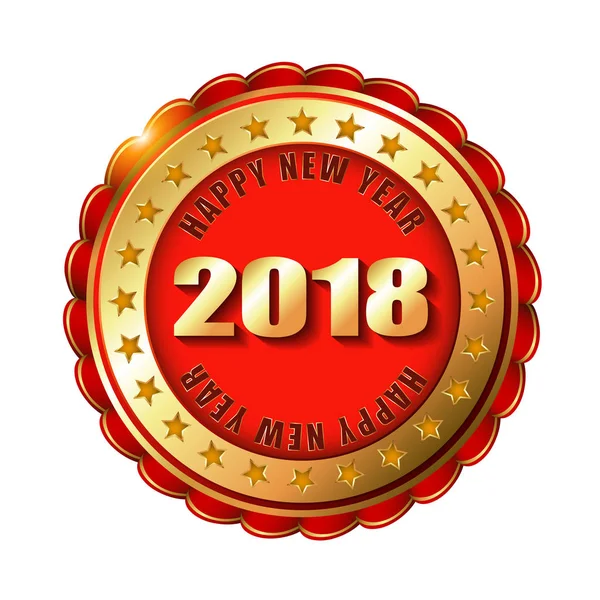 Feliz Año Nuevo 2018 sello . — Vector de stock