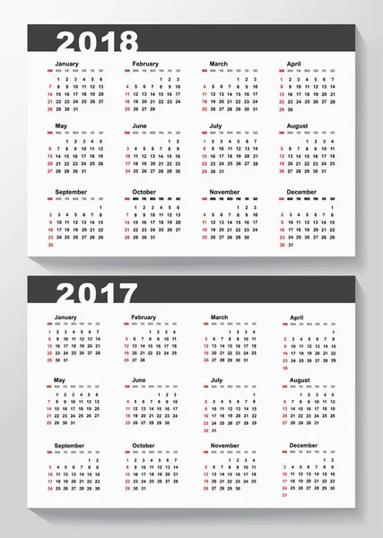 Eenvoudige kalendersjabloon — Stockvector
