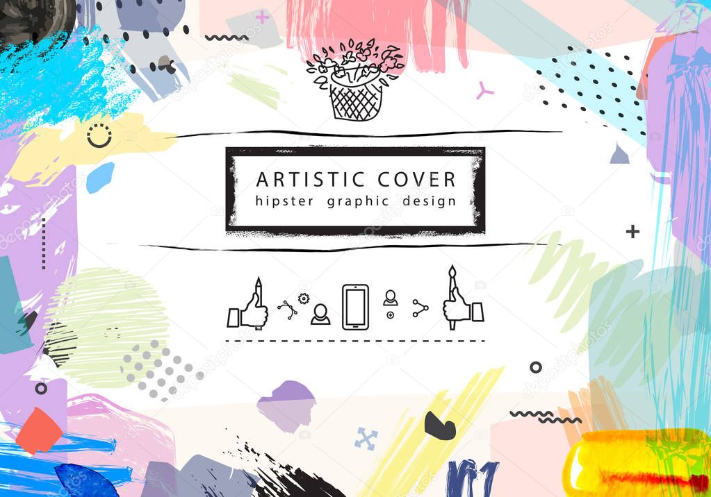 floral artistic cover in trendy style 