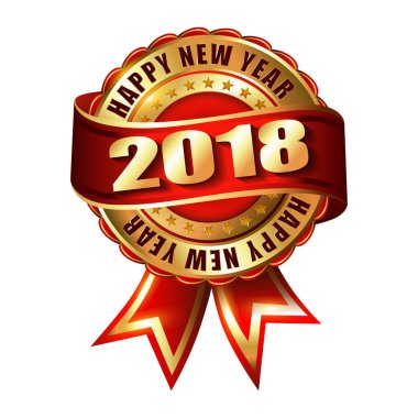 Mutlu yeni yıl 2018 damgası. 