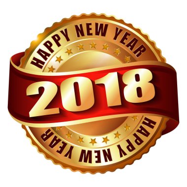 Mutlu yeni yıl 2018 damgası. 