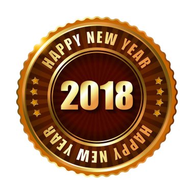 Mutlu yeni yıl 2018 damgası. 