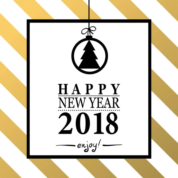 2018 Feliz año nuevo tarjeta — Vector de stock