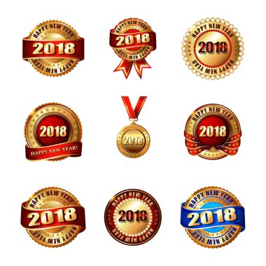 Kurdele ile altın etiket kümesi. 