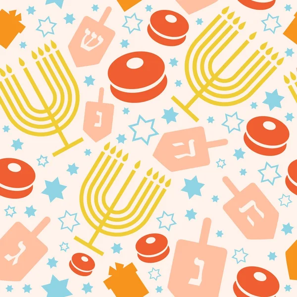 Hanukkah vacaciones patrón sin costuras — Archivo Imágenes Vectoriales