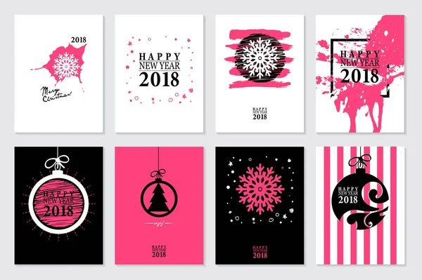 Ensemble de carte Bonne Année — Image vectorielle