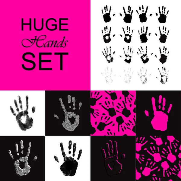 Set of hands prints — Stock Vector