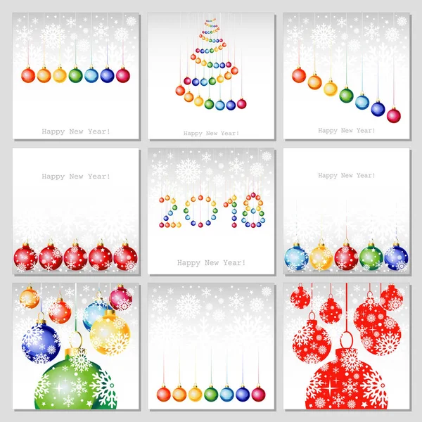 New Year greeting cards set — Stock Vector