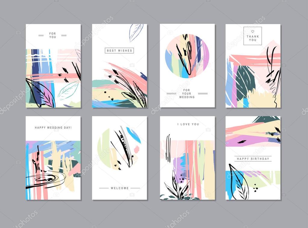 Set of creative floral cards