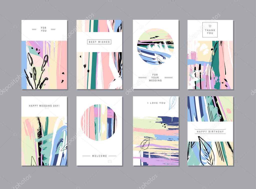 Set of creative floral cards