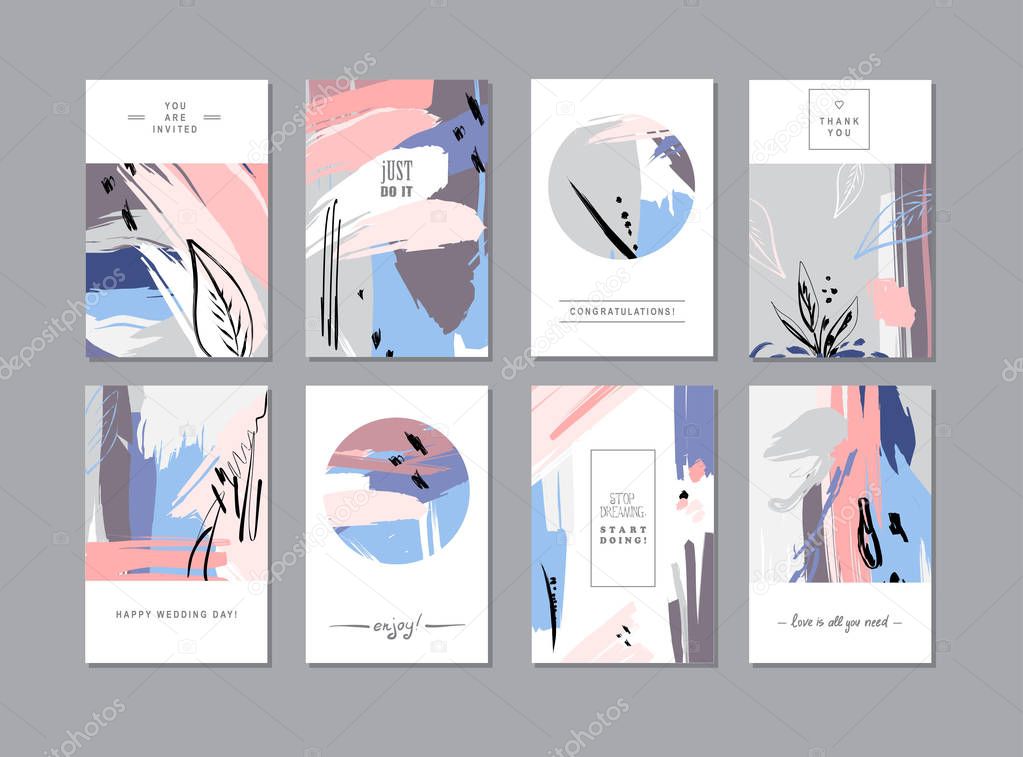 Set of creative floral cards