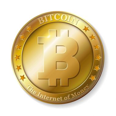 Gerçekçi 3d altın bitcoin madeni para.