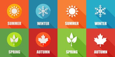 Sezon düz simgeler kümesi 