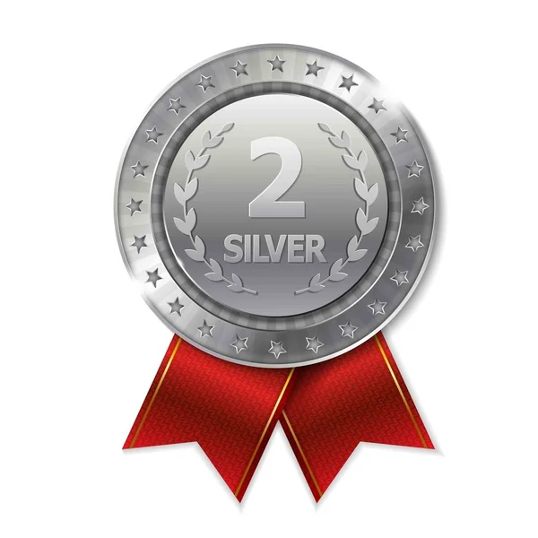 Zilver trophy award medaille — Stockvector