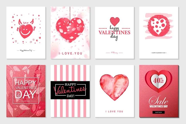 Tarjetas de felicitación del día de San Valentín — Archivo Imágenes Vectoriales