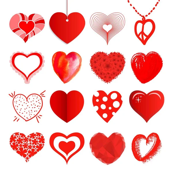 Set of hand drawn hearts — Stock Vector