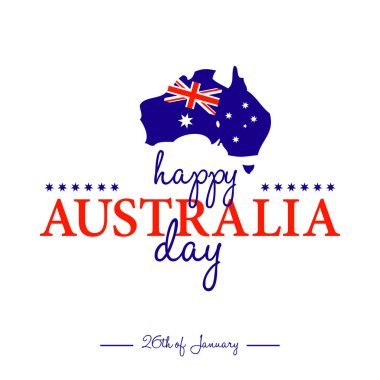 Happy Avustralya günü tebrik kartı Avustralya bayrağı renkleri, vektör, illüstrasyon