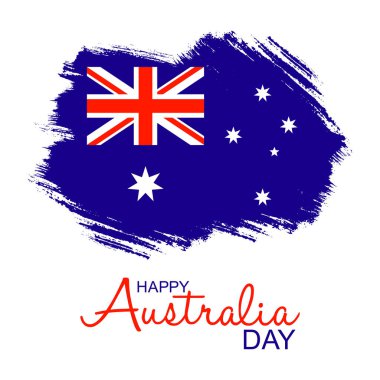 Happy Avustralya günü tebrik kartı Avustralya bayrağı renkleri, vektör, illüstrasyon