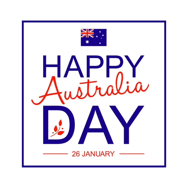 Tarjeta Felicitación Feliz Día Australia Colores Bandera Australiana Vector Ilustración — Vector de stock