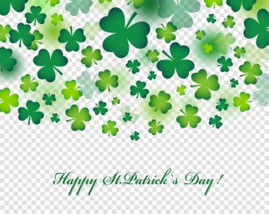 Mutlu Saint Patricks Günü kartı shamrocks, vektör, illüstrasyon 
