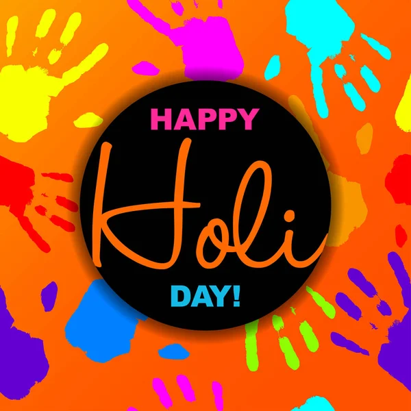 Happy Holi Day Karte Trendigen Stil Vektor Illustration — Stockvektor