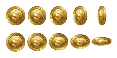 Gerçekçi altın dolar sikkeleri ayarla