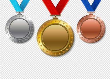 Ayarla gerçekçi hampion altın, gümüş ve bronz ödül