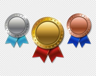 Ayarla gerçekçi hampion altın, gümüş ve bronz ödül