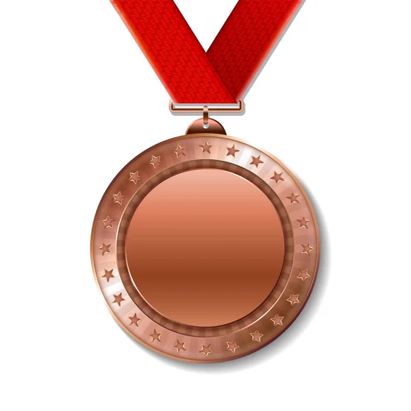 Realistische Bronzemedaille — Stockvektor