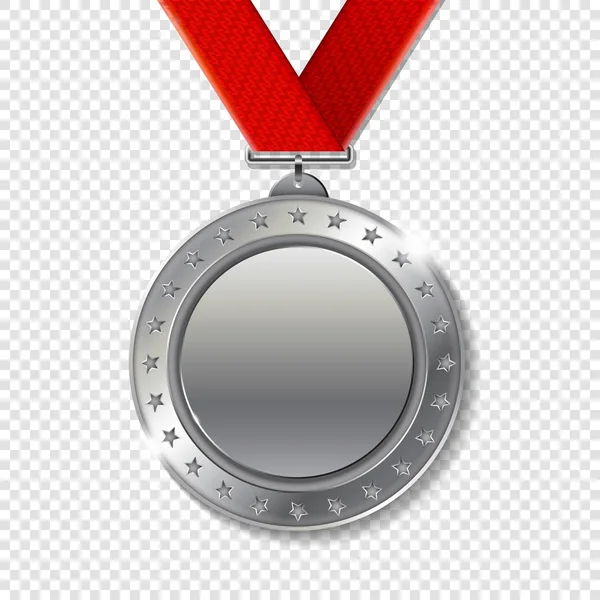 Médaille Champion Argent Réaliste — Image vectorielle