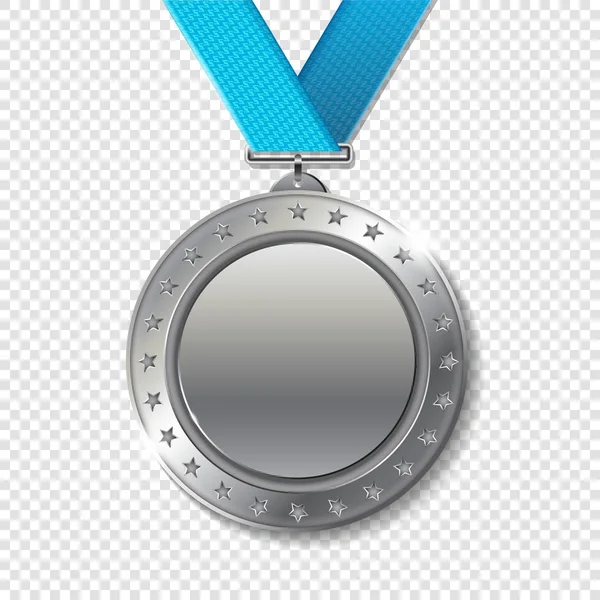 Realistische Silbermedaille — Stockvektor