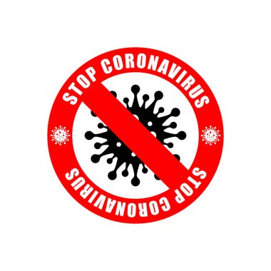 Hastaneler için Coronavirus logosu, tıbbi tesisler. Bakteri Hücre Simgesi ve Posta