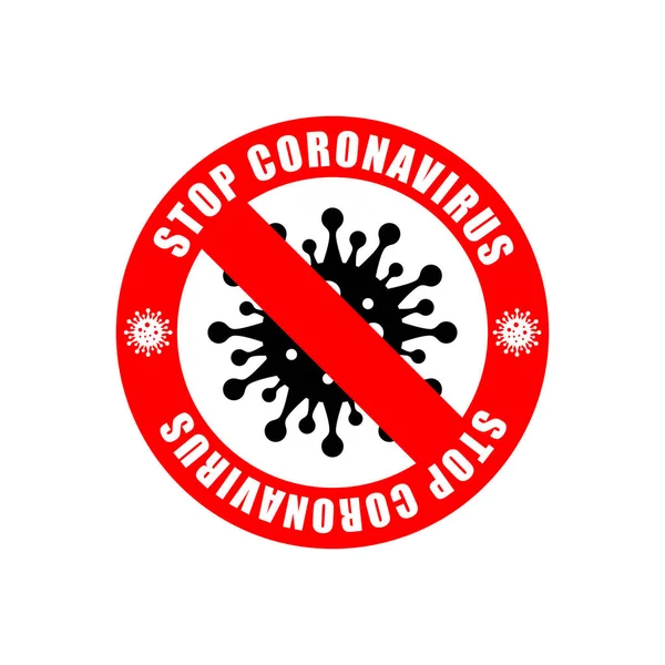 Coronavirus logo for hospitals, medical facilities. Bacteria Cell Icon and Poste