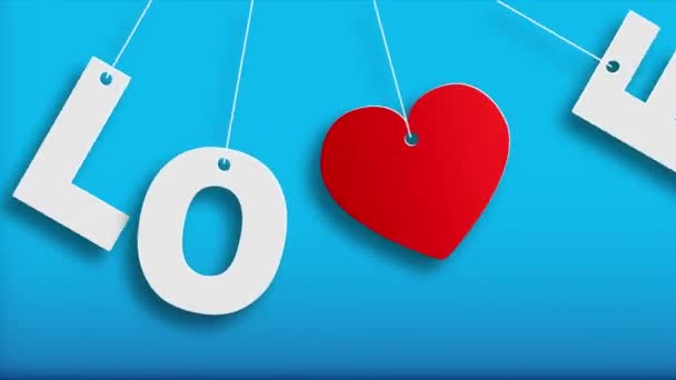 Corazón Día de San Valentín fondo o tarjeta . — Vídeos de Stock