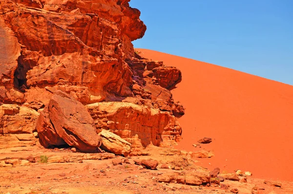 Désert Wadi Rum Jordanie Sand Dunest Vue Panoramique Paysage Jordanie — Photo