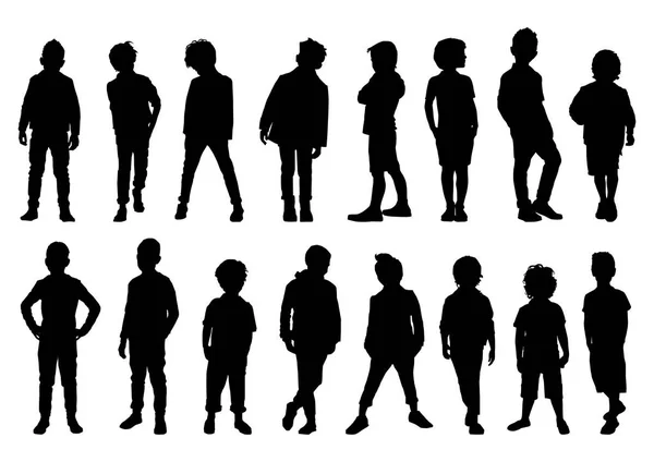Silhouettes of boys — Stock Vector