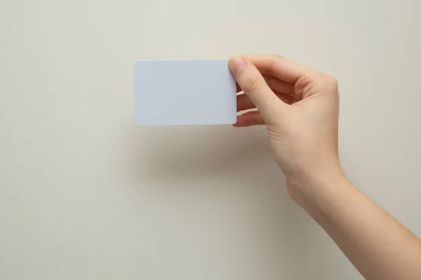 Hand Met Witte Kaart — Stockfoto