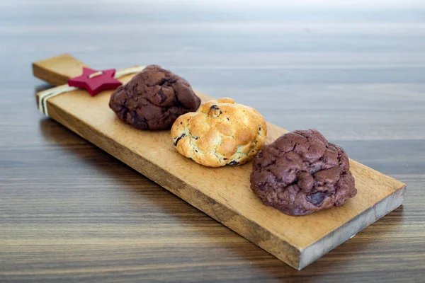 Cookies Wooden Table — Stock Photo, Image