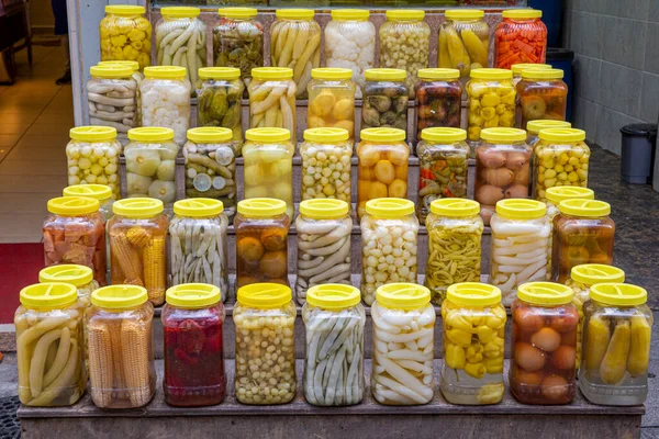 Homemade Pickled Vegetables in Jars Ready to Ea