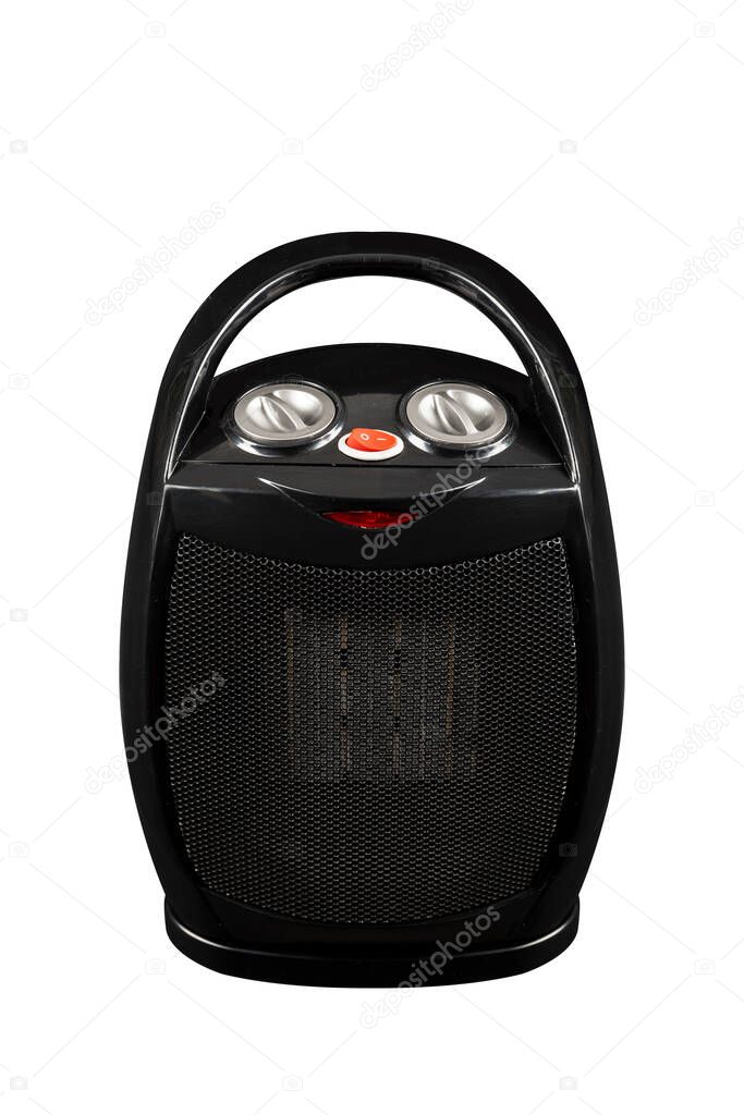 front view halogen light heater on isolated white background