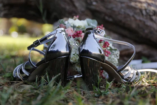 Close Bride Bouquet Backgroun — Stock Photo, Image
