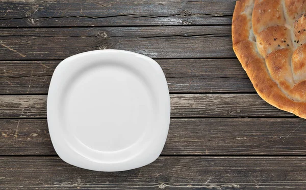 Fastin Concept Empty Plate White Background — Stock Photo, Image