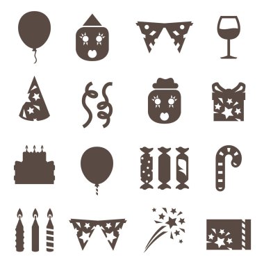 Parti simgesi. Kutlama işareti koleksiyonu. Vektör çizim.