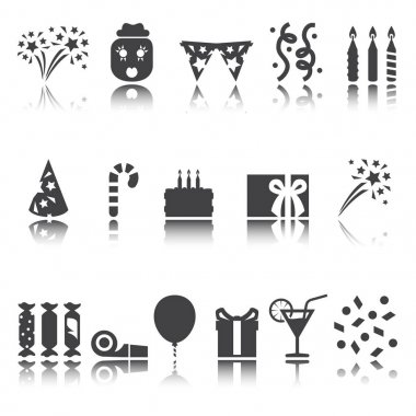 Parti simgesi. Kutlama işareti koleksiyonu. Vektör çizim.